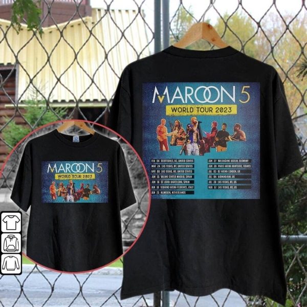 The Residency Maroon 5 World Tour 2023 Shirt, Maroon 5 Band Vintage Shirt, Maroon 5 Graphic Merch Shirt, 2023 Tour Maroon 5 Fan Lovers Shirt