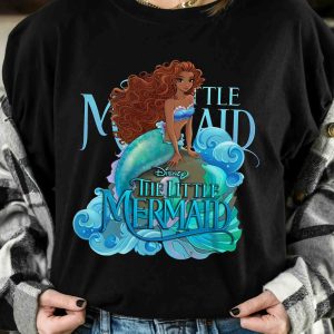 Black Ariel Princess Shirt, Live Action Little Mermaid Movie 2023 Tee, WDW Magic Kingdom Disneyland Trip Family Vacation Holiday Gift