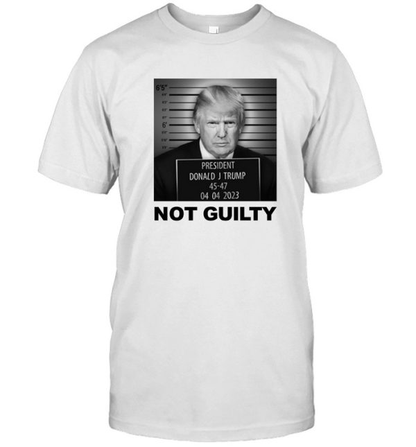 Donald Trump Police Mugshot Photo T-shirt Not Guilty 45-47 President Tee shirt DJT arrest US presidential elections Trump Support Tee