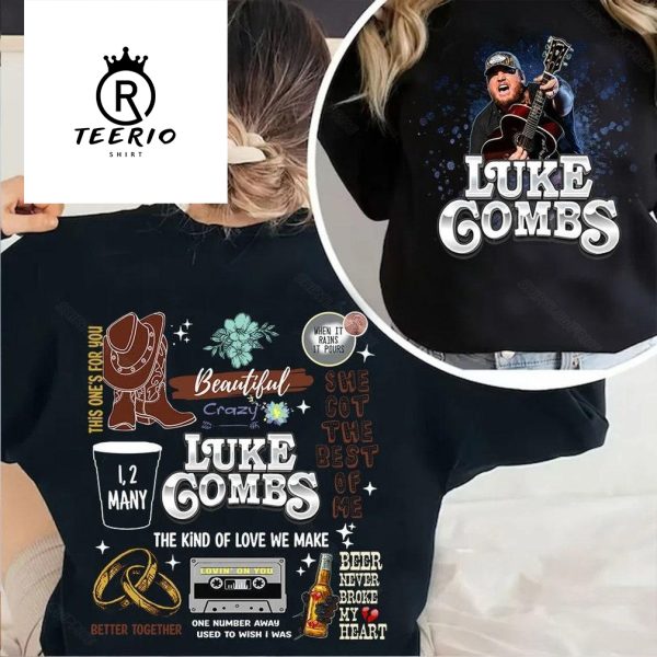 Combs Bullhead Shirt 2 Side, Country Music Shirt, Luke Combs World Tour Shirt, Cowboy Combs, Luke Combs Fan, Cowgirl Tee.