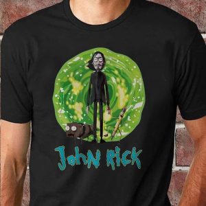 John Rick Black T-shirt Pencilvester Funny Black Cotton Tee Gift Men