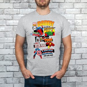 Marvel Father’s Day Shirt, Daddy You’re Incredible Superhero Tee, Hulk, Spiderman, Thor, Iron Man, Captain America