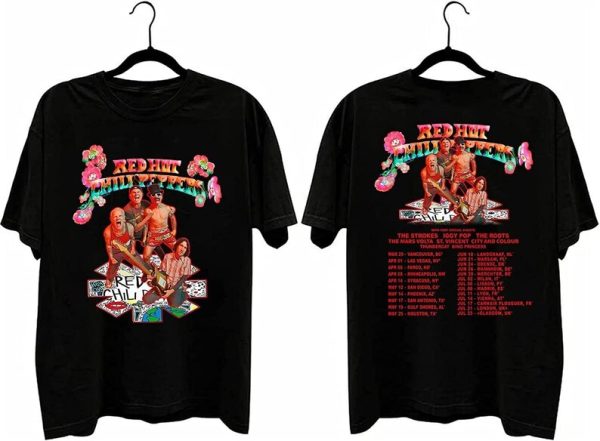 2023 Red Hot Chili Peppers America Tour T-Shirt, Red Hot Chili Peppers World Tour 2023 T-Shirt, Vintage Music Band T-Shirt, 2023 Tour Shirt