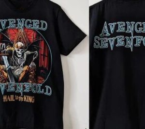 Vintage Avenged Sevenfold Merch T-Shirt Double Side Hail To The King 90s Single