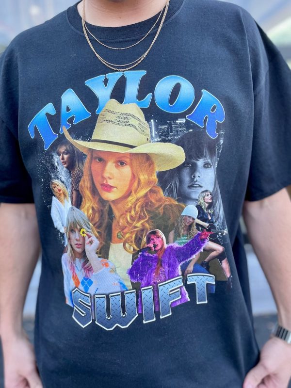 SWIFTIE Eras Homage T-Shirt Taylor Concert Merch Retro Bootleg Rap Tee