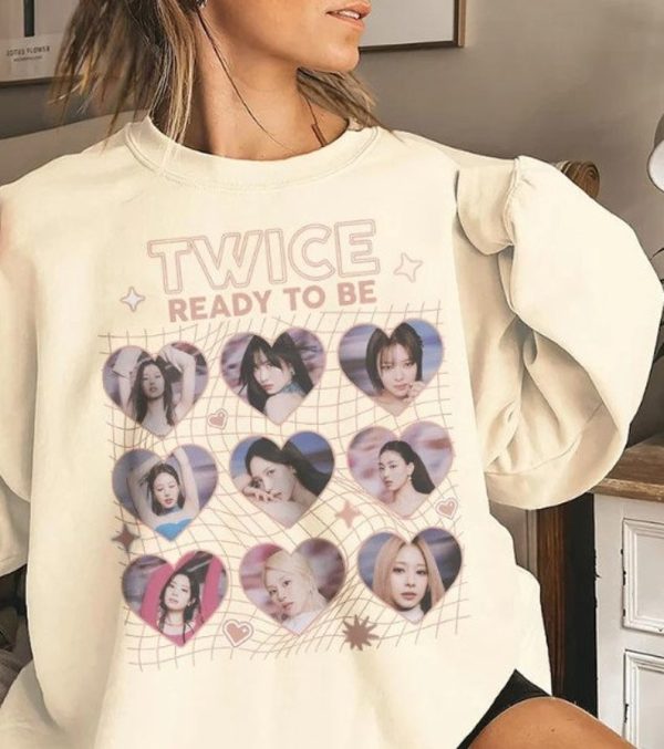 Twice Kpop, Ready To be Shirt, Vintage Gift Fan Kpop Inspired Clothing Graphic Sweatshirts T-Shirt Hoodie