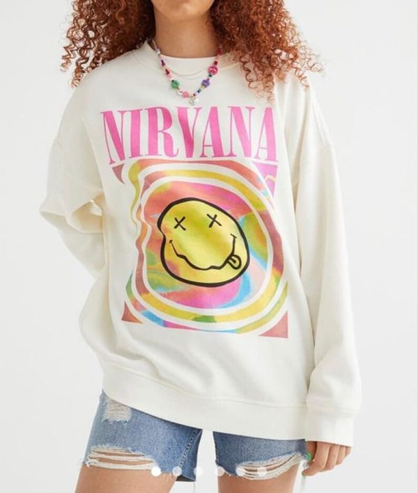 Nirvana Smiley Face Sweatshirt, Nirvana Smiley Face Crewneck, Nirvana Shirt