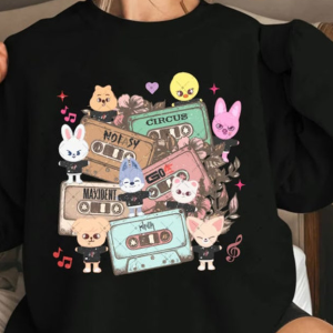 Vintage Cassette Stray Kids Skz Sweatshirt, Kpop Shirt, Gift for fan Shirt, Stra-y Kids Shirt,Stray Kids Cassette Shirt