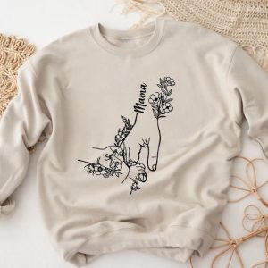 Holding Child And Mama Hands Sweatshirt, Aesthetic Cute Tees, Gift For Mother, Mothers Day Gift