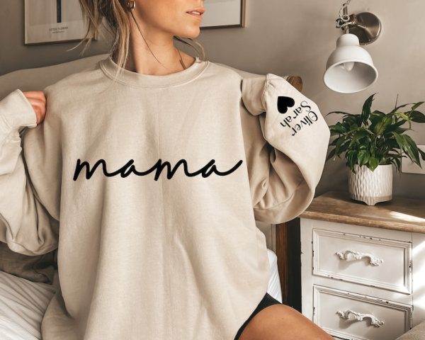 Personalized Mama Sweatshirt with Kids Names, Custom Momma Sweater, Mom Sweatshirt, Gift for Mom