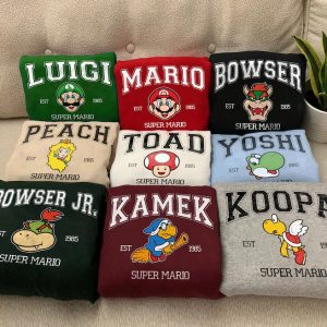 Cute Super Mario Character Shirt Mario Luigi Yoshi Peach Bowser Toad Koopa Kamek T-Shirt Super Mario Bros Est. 1985 Shirt Mario World Tee