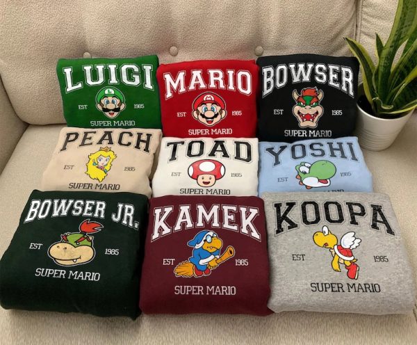 Cute Super Mario Character Shirt Mario Luigi Yoshi Peach Bowser Toad Koopa Kamek T-Shirt Super Mario Bros Est. 1985 Shirt Mario World Tee