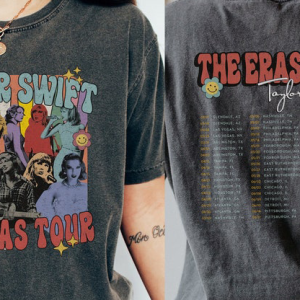 The Eras Tour Vintage Style Tshirt , TOUR DATES on Back |Comfort Colors Tee