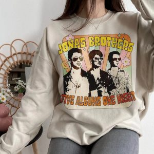 Retro Jonas Brothers Hoodie, Nick Joe Kevin Jonas Hoodie, Retro Five Albums One Night Tour Hoodie, Jonas Retro 90’s Sweater, Jonas tour 2023