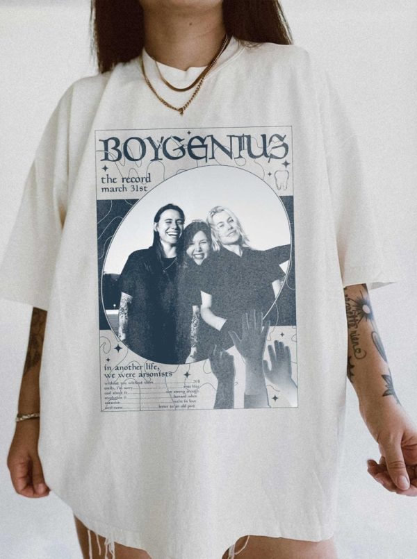 Boygenius The Record Merch Sweatshirt Hoodie Indie Rock Music Tour 2023 Phoebe Bridgers Julien Baker Lucy Dacus 20 dollars Tooth Tracklist