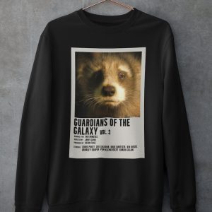 Guardians of the Galaxy Vol 3 Sweatshirt | Baby Rocket Raccoon | Marvel Movie Poster