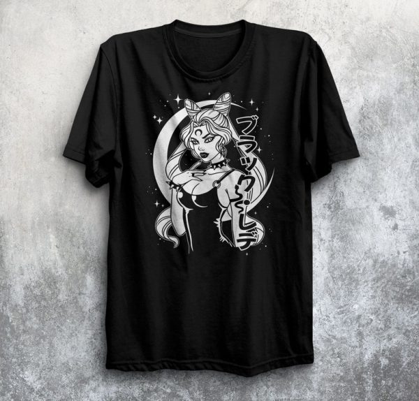 Black Lady Sailor Moon Goth Shirt