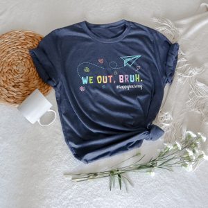 We Out Bruh Happy Last Day of School Shirt, Retro Vintage End Of School Shirt, Teacher Appreciation Shirt, Funny School Tshirt, Student Tee