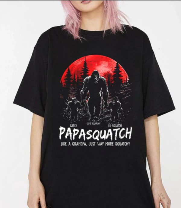 Papasquatch Shirt, The Man The Myth The Squatchologist Personalized Shirt, Custom Fathers Day Shirt For Dad, Papasquatch T-Shirt