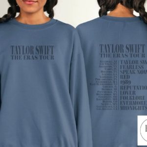 Blue or Gray Crewneck sweatshirt double sided comfort colors