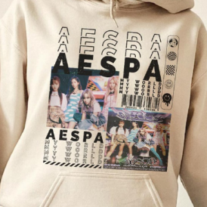 Aespa Kpop Shirt, Sweatshirt Merch Vintage 90s Aespa World Tour 2023 Tickets Album My World V3 Graphic Tee Hoodie