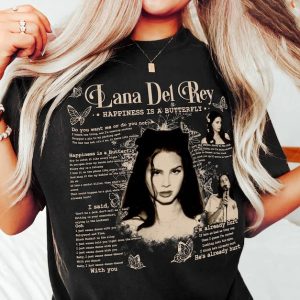 Gift for Fans, Lana Del Rey Tour 2023, Lana Del Rey Necklace, Vintage Lana Del Rey Merch, Lana Del Rey Shirt Happiness Is a Butterfly