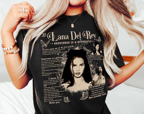 Gift for Fans, Lana Del Rey Tour 2023, Lana Del Rey Necklace, Vintage Lana Del Rey Merch, Lana Del Rey Shirt Happiness Is a Butterfly