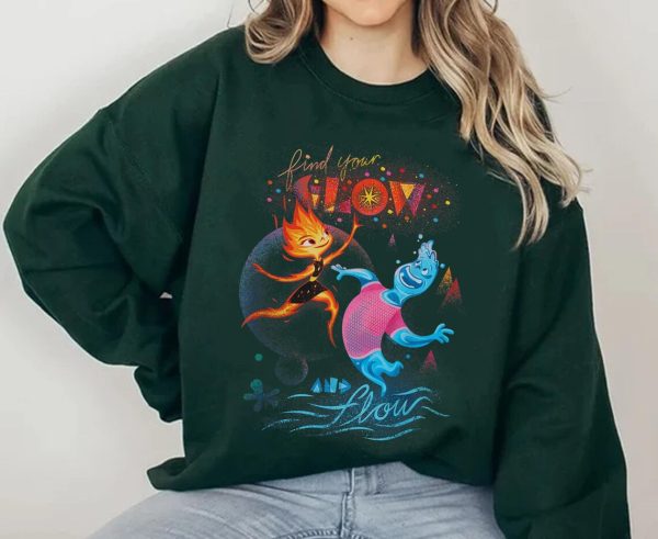 Ember and Wade Find Your Glow And Flow Shirt / Elemental Pixar Disney Movie T-shirt / Walt Disney World / Disneyland Trip / Funny Gift