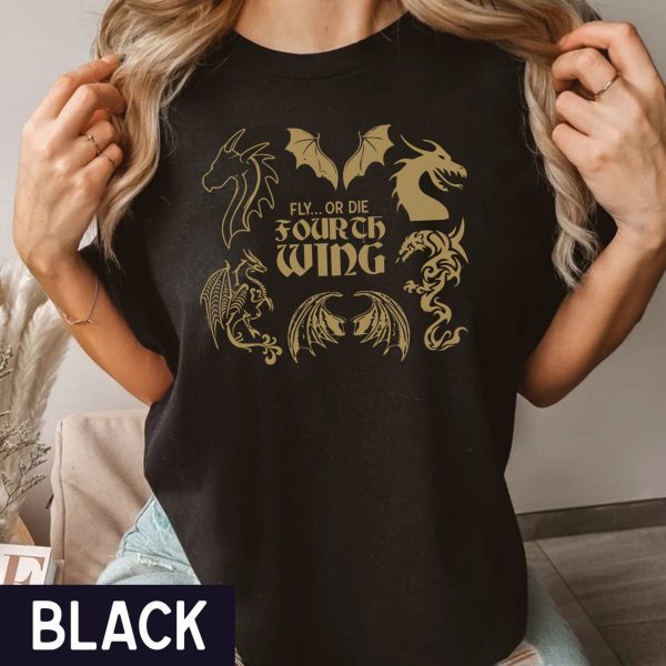 Fourth Wing Embroidered Shirt, Basgiath War College Shirt, Rebecca Yoros, Fourth Wing Shirt Dragon Rider, Bookish Shirts