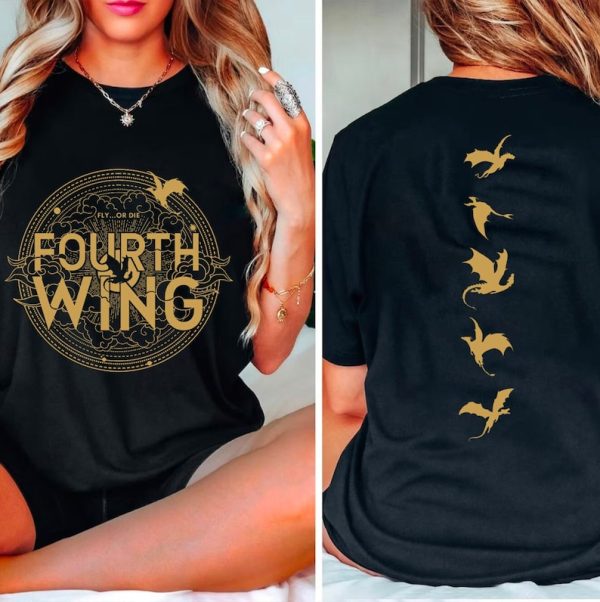 Fourth Wing 2 Sided  Shirt, Dragon Rider Shirt, Basgiath War College Shirt, Fourth Wing Merch, Violet Sorrengail Shirt