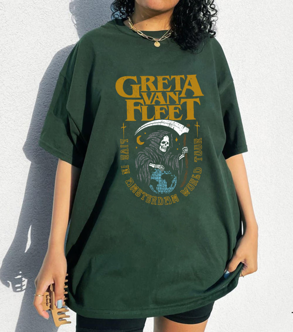 Greta Van Fleet Shirt Floral Retro Greta Van Fleet Vintage Dream In Gold Tour 2023 Greta Van Fleet Shirt Music Shirt Concert Shirt