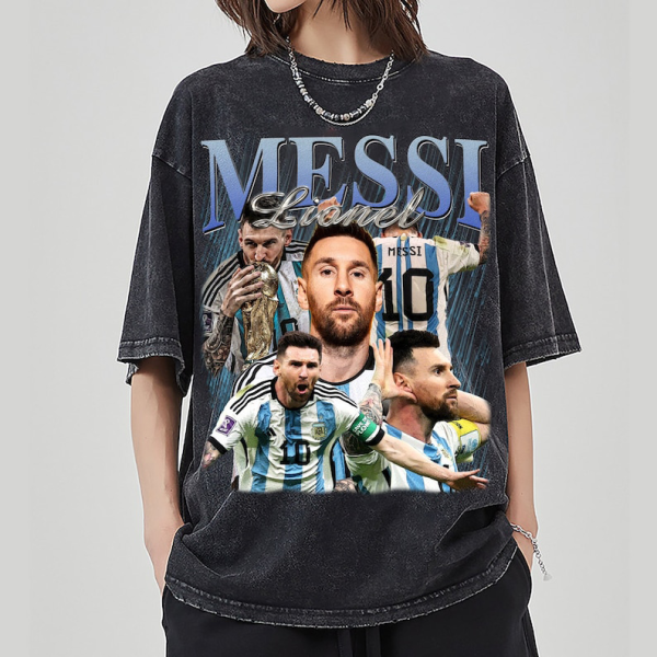 GOAT Lionel Messi Shirt, Soccer shirt, Classic 90s Graphic Tee, Unisex, Vintage Bootleg, Gift, Retro