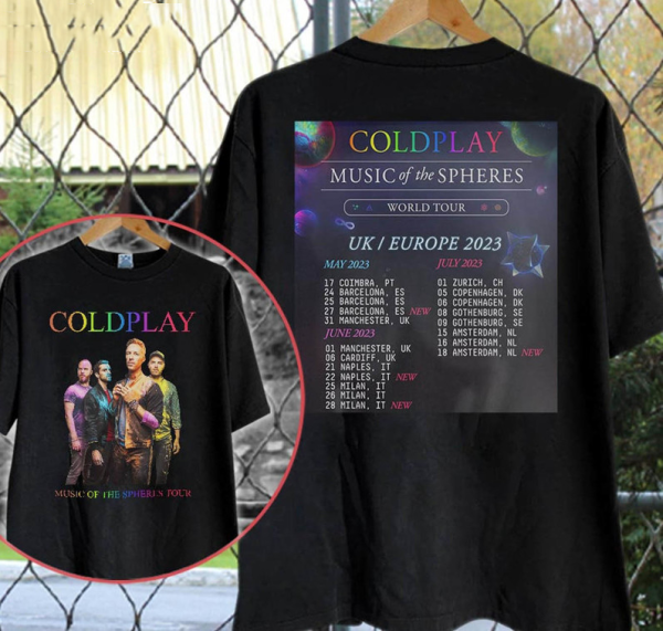 Coldplay Music Of The Spheres Tour Shirt, Trendy Tee Tops Unisex T-shirt