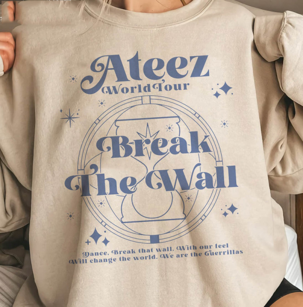 Vintage Ateez Sweatshirt, Ateez Break The Wall Long Sleeve Unisex T-shirt