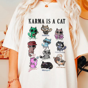 Karma Is A Cat Shirt, Vintage Eras Tour Comfort Colors Merch, Taylor The Eras Tour Shirt, Karma Is A Cat Comfort Colors Tshirt