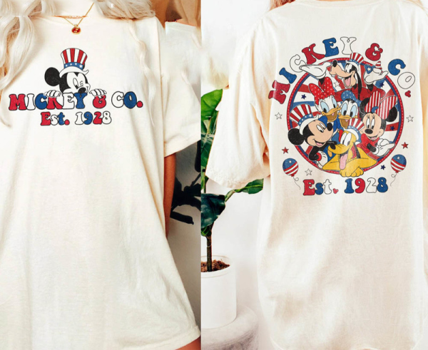 Retro Disney 4th Of July Mickey And Friends Shirt