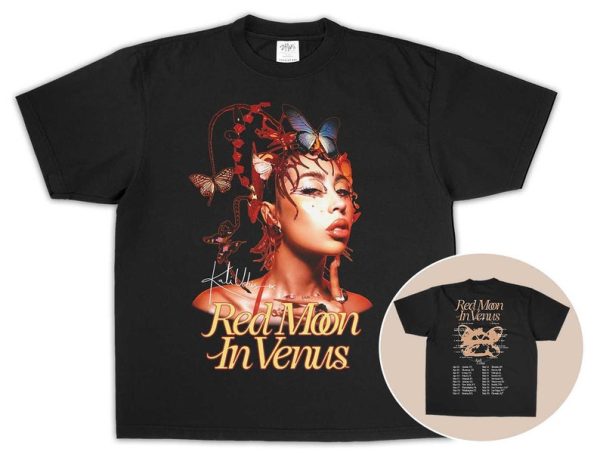 KaliUchis – RED MOON in venus 2023 High Quality Double Sided Tour Shirt Shaka Wear Oversized