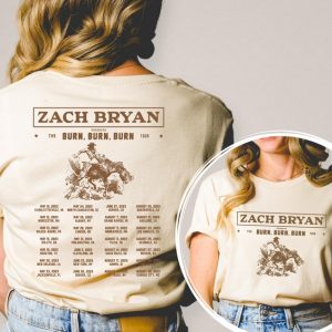 Zach Bryan The Burn Burn Burn Tour 2023 Shirt For Fan, Zach Bryan Concert Fan Shirt, Zach Bryan Country Music Shirt, Zach Bryan 2023 Shirt