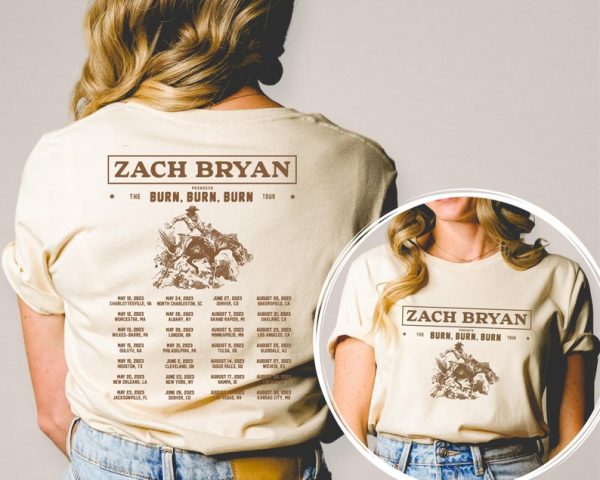 Zach Bryan The Burn Burn Burn Tour 2023 Shirt For Fan, Zach Bryan Concert Fan Shirt, Zach Bryan Country Music Shirt, Zach Bryan 2023 Shirt