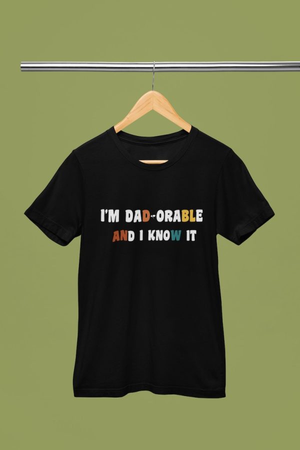 Fathers Day Gifts For Dad Men | I’m Dadorable and I know it T Shirt For Dad Fathers Day | TShirt T-Shirt Tee Present from wife