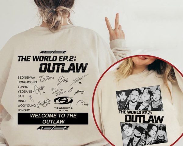 Vintage Ateez The World Ep2 Shirt. Ateez Outlaw Two Sides Shirt. Retro Ateez Shirt. Ateez Seonghwa Shirt. Ateez San Shirt.