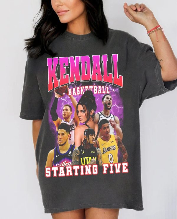 90s Vintage Kendall Starting Five Shirt Loahaddian Kendall Jenner Team Shirt, Kendall Starting Five Tee Long Sleeve, Gift for Fans