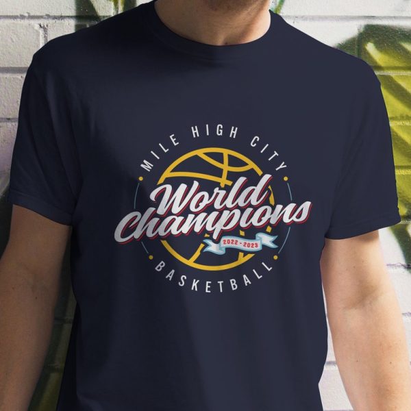 Denver Nuggets NBA Champions Tshirt, World Champions, Show your pride for the Denver Nuggets first NBA Finals win in a stylish t-shirt