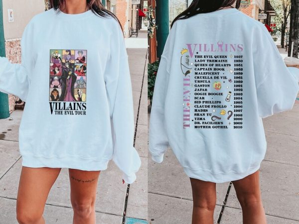 Villains The Evil Tour Shirt, Disney Villains Characters Shirt, Disney Halloween Shirt, Disneyland Shirt, Maleficent Shirt For Women