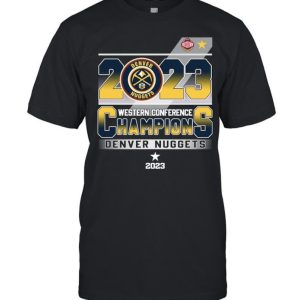 Denver Nuggets Western Conference Finals champions 2023 nikola jokic, jamal murrayUnisex Heavy Cotton Tee.