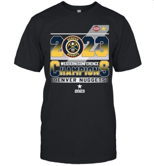 Denver Nuggets Western Conference Finals champions 2023 nikola jokic, jamal murrayUnisex Heavy Cotton Tee.