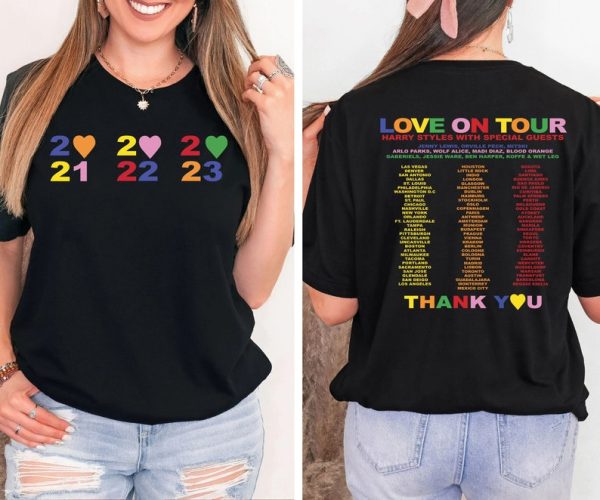 Love On Tour 2 Sided Shirt, Harry Styles Tour Shirt, World Tour 2023 Clothing, Harry Styles Concert Tee, Aesthetic Harry Tour Gift