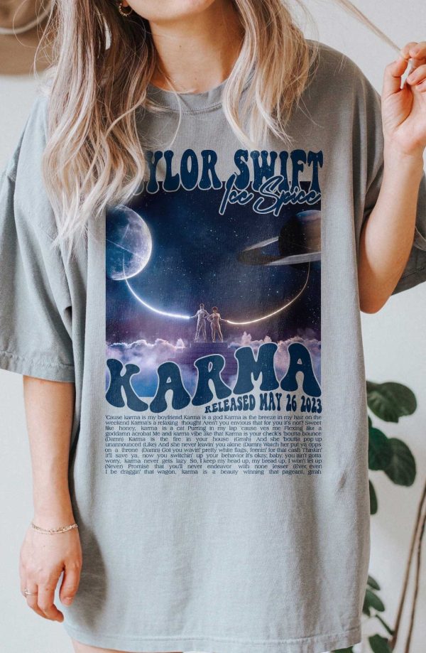 TS Ice Spice Karma Midnights Til Dawn Edition Album 2023 The Eras Tour TSwift Merch Me and Karma Vibe Like That Lyrics Tee