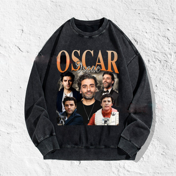 Oscar Isaac Vintage Unisex T-Shirt, Actor Tribute Washed Hoodie, Graphic Long Sleeve Gift, Bootleg Retro 90’s Sweater