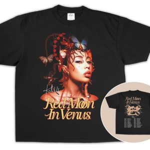 KaliUchis – RED MOON in venus 2023 High Quality Double Sided Tour Shirt Shaka Wear Oversized